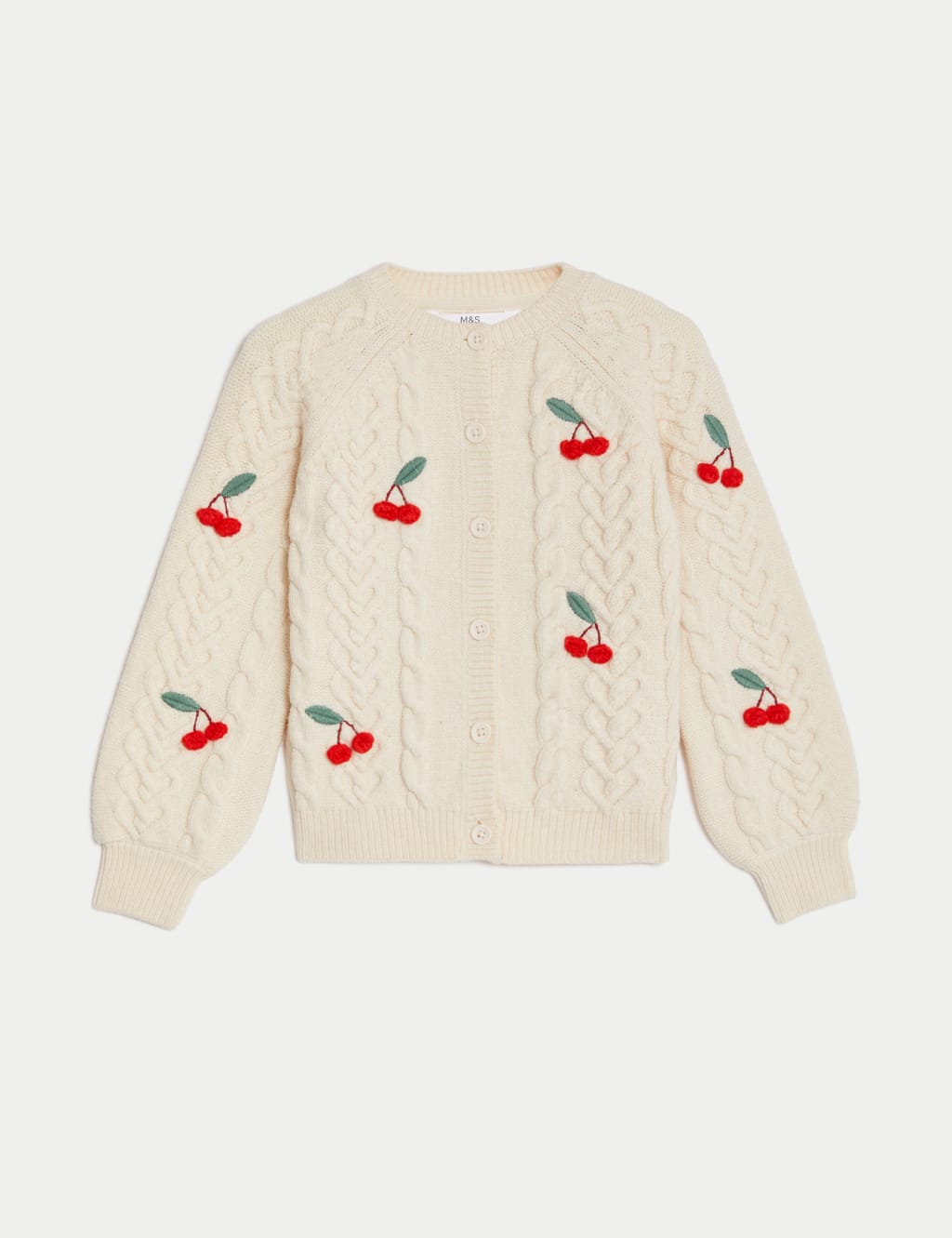 Cable Knit Cherry Cardigan (2-8 Yrs) image 2