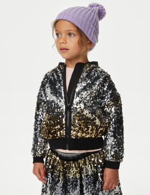 

M&S Collection Bomber de lentejuelas (2-8 años) - Gold Mix, Gold Mix