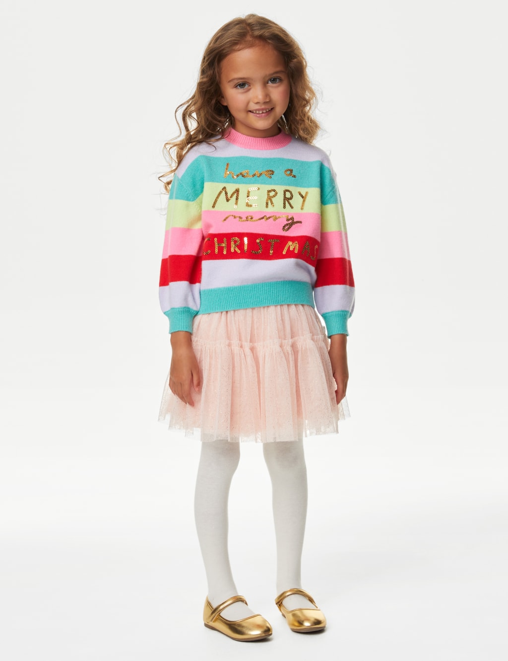 Rainbow Christmas Jumper (2-8 Yrs) | Mu0026S Collection | Mu0026S