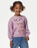 Πλεκτό πουλόβερ με σχέδιο τάρανδο (2-8 ετών)