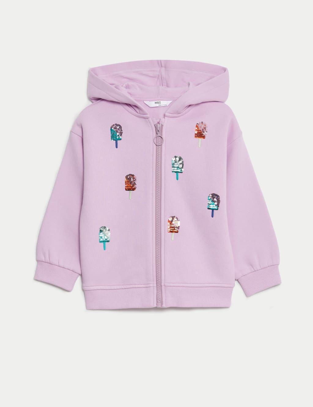 Cotton Rich Sequin Ice Cream Hoodie (2-8 Yrs) image 2