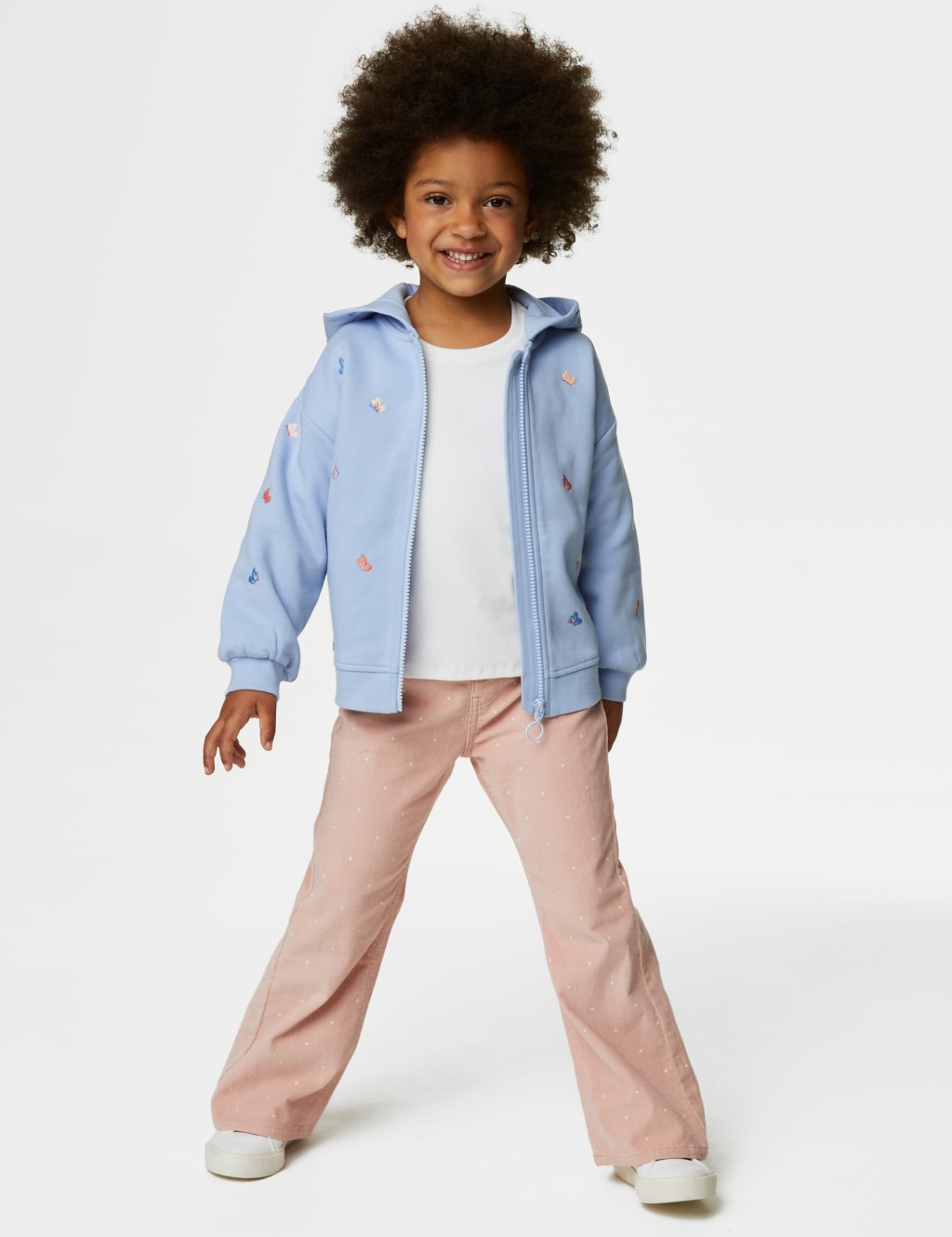 Cotton Rich Butterfly Zip Hoodie (2-8 Yrs) image 1