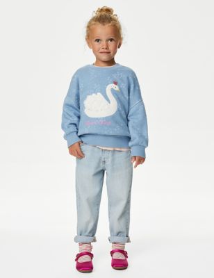 Cotton Rich Swan Sweatshirt (2-8 Yrs)