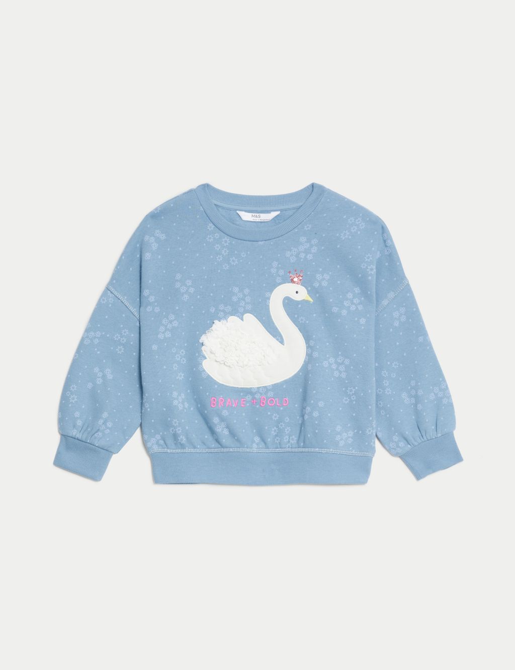 Cotton Rich Swan Sweatshirt (2-8 Yrs) image 2
