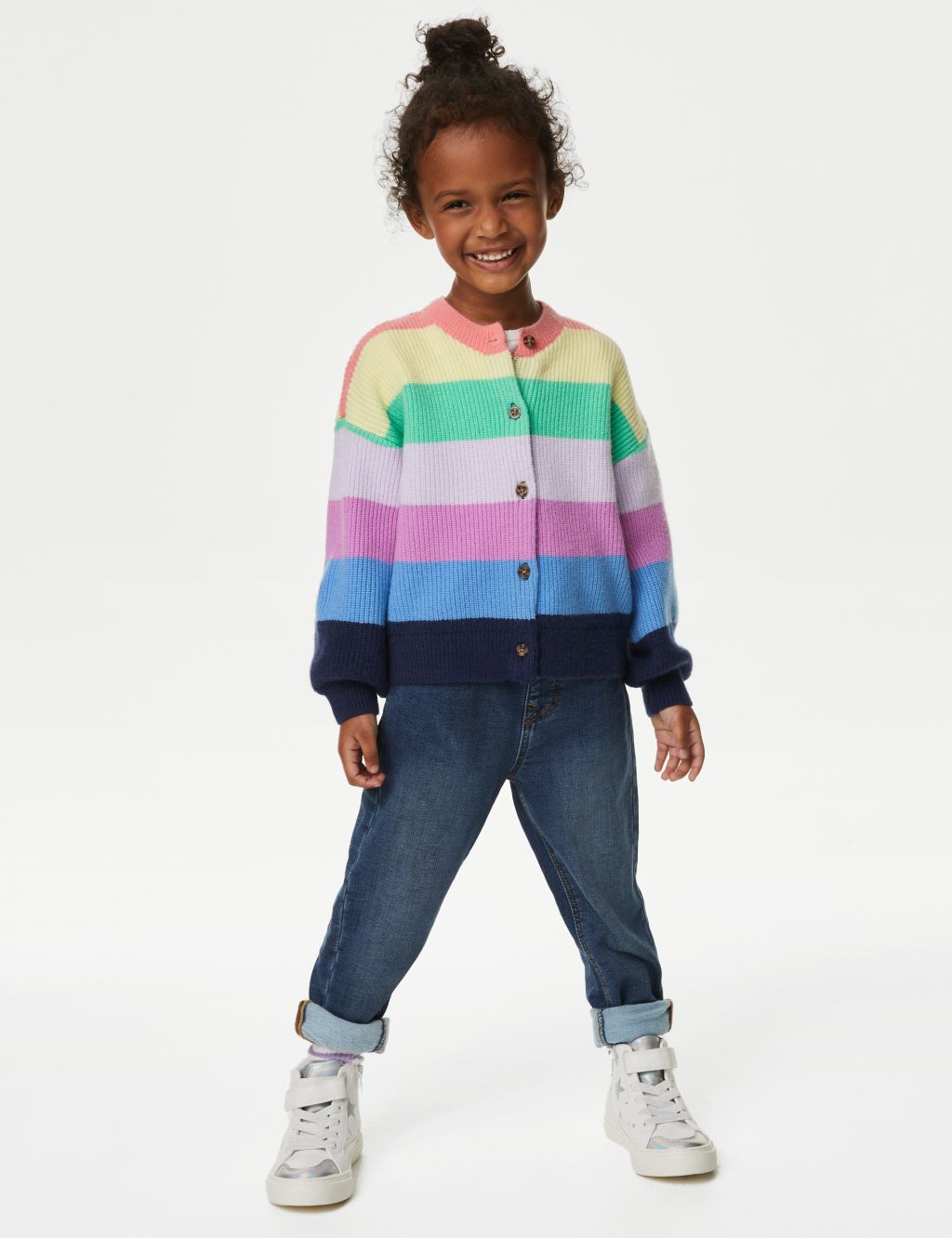 Rainbow Knitted Cardigan (2-8 Yrs) image 1