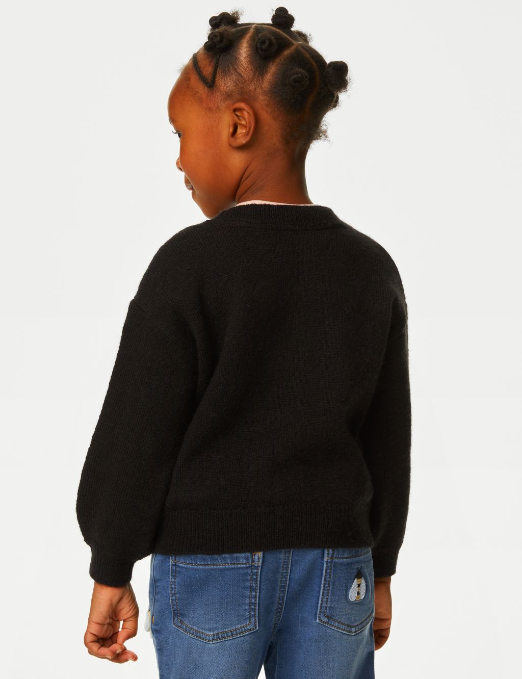 Knitted Happy Slogan Jumper with Wool (2-8 Yrs) image 4
