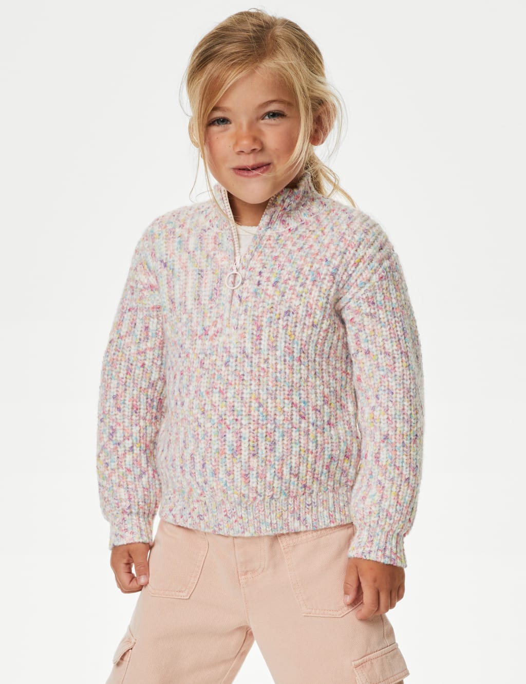 Knitted Rainbow Half Zip Jumper (2-8 Yrs) image 3