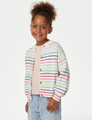 

Girls M&S Collection Striped Cardigan (2-8 Yrs) - Multi, Multi