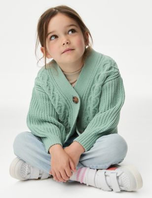 

Girls M&S Collection Chunky Knit Cardigan (2-8 Yrs) - Green, Green