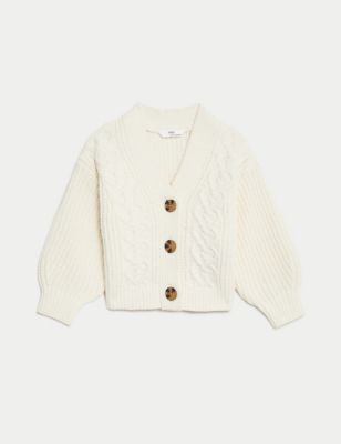 

Girls M&S Collection Chunky Knit Cardigan (2-8 Yrs) - Ivory, Ivory