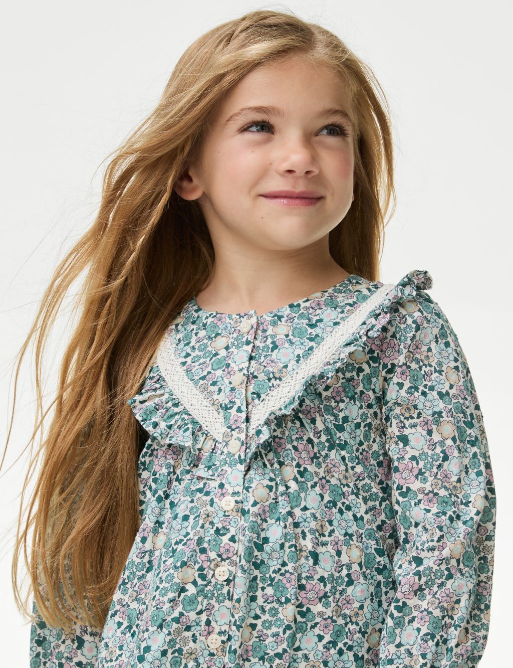 Pure Cotton Floral Top (2-8 Yrs)