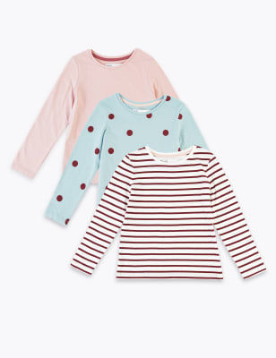 Lot de 3&nbsp;tops en coton avec motif (du 3&nbsp;mois au 7&nbsp;ans)