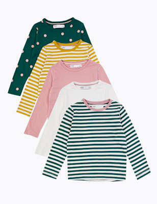 Lot de 5&nbsp;tops en coton (du 3&nbsp;mois au 7&nbsp;ans)