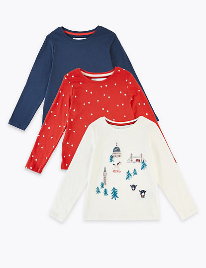3 Pack Christmas Tops (3 Months - 7 Years)
