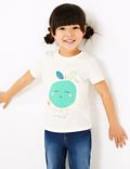 3 Pack Floral & Apple Print T-Shirts (2-7 Years)