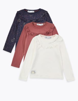 Lot de 3&nbsp;d&eacute;bardeurs 100&nbsp;% coton &agrave; volants (du 3&nbsp;mois au 7&nbsp;ans)