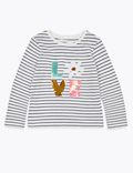 Striped Reversible Sequin Love Top (2-7 Yrs)