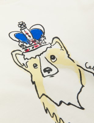 

Girls M&S Collection Pure Cotton Jubilee Dog Print T-Shirt (2-6 Yrs) - White, White