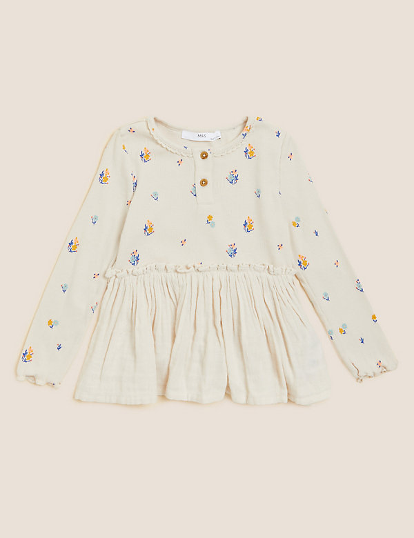 Pure Cotton Floral Top (2-7 Yrs)