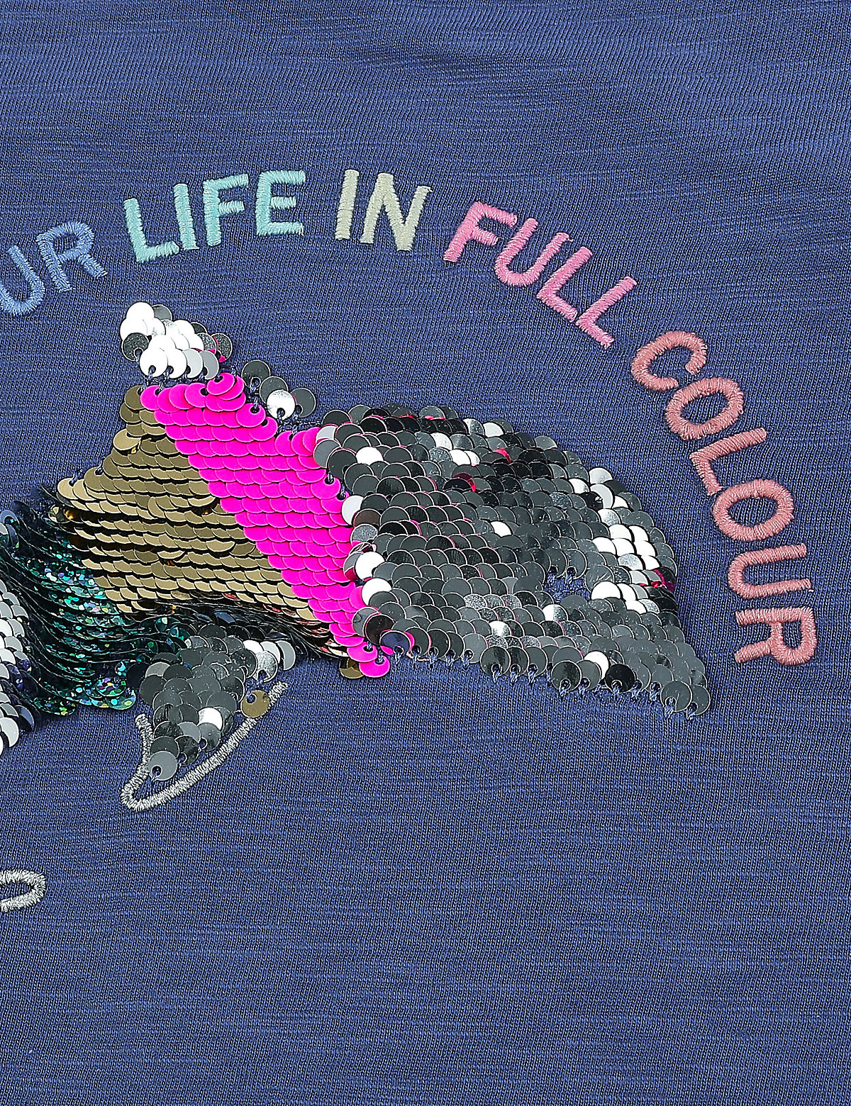 Cotton Reversible Sequin Dolphin T-Shirt (2-7 Yrs)