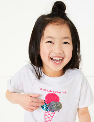 Reversible Sequin Ice Cream T-shirt (2-7 Yrs) - CA