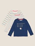 3pk Pure Cotton Printed Tops (2-7 Yrs)