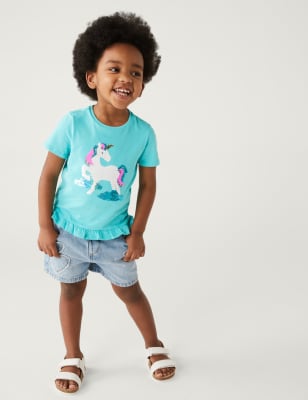 

Girls M&S Collection Cotton Rich Reversible Sequin Unicorn T-Shirt - Aqua, Aqua