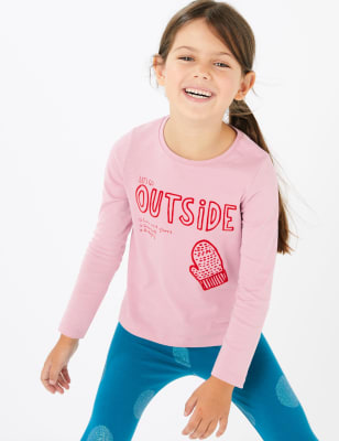 Top en coton avec texte &laquo;&nbsp;Let's Go Outside&nbsp;&raquo; (du 3&nbsp;mois au 7&nbsp;ans)