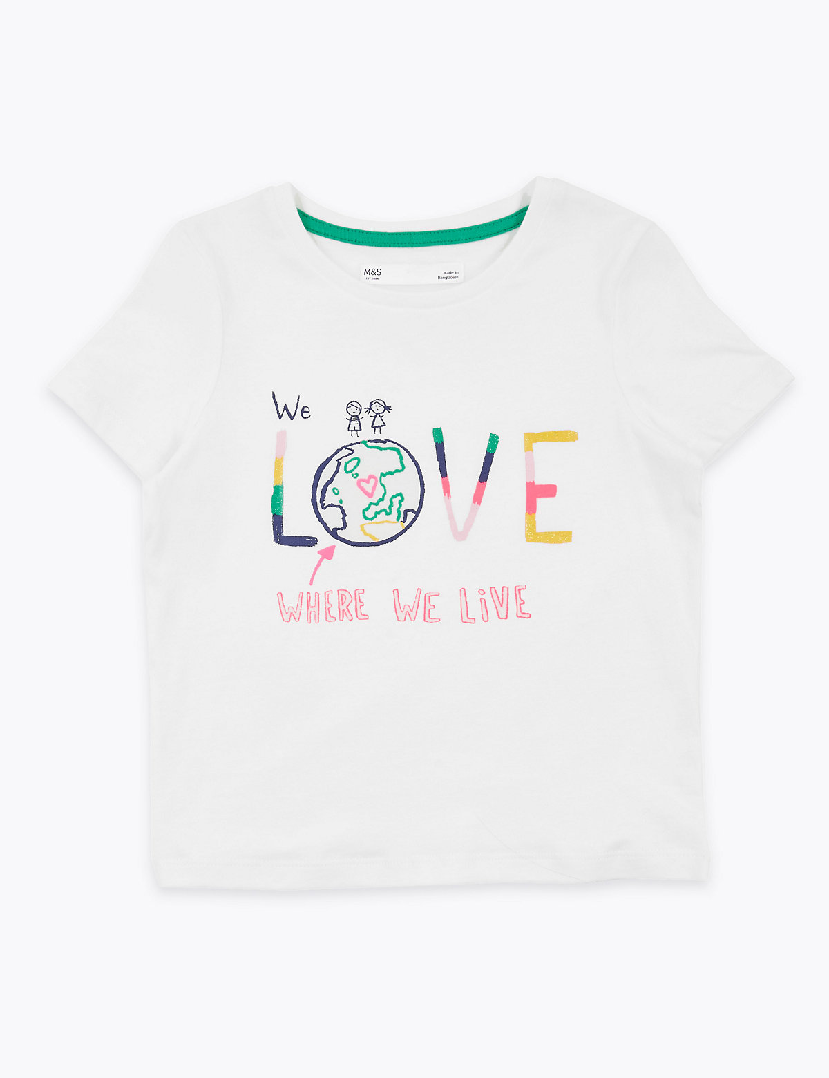 Cotton World Love Slogan T-Shirt