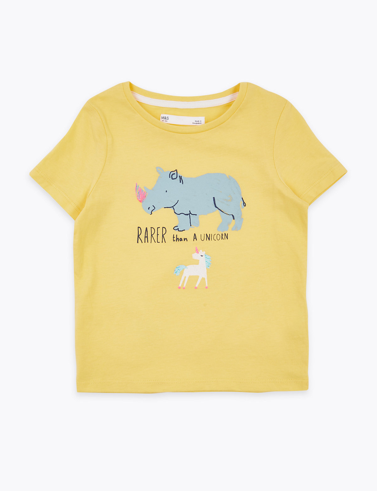 Cotton Rhino & Unicorn Print T-Shirt (2-7 Years)