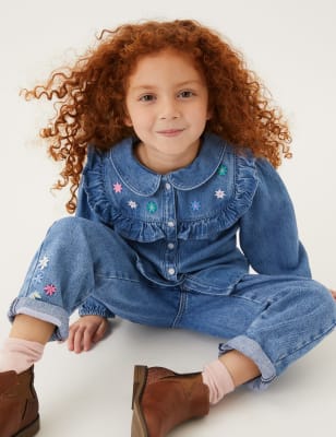 

Girls M&S Collection Denim Embroidered Shirt (2-7 Yrs), Denim