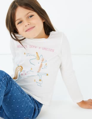 Top avec texte &laquo;&nbsp;How to Draw a Unicorn&nbsp;&raquo; (du 3&nbsp;mois au 7&nbsp;ans)