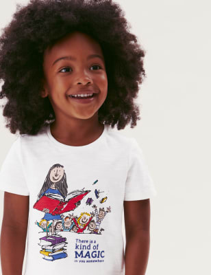 

Girls M&S Collection Roald Dahl™ Matilda T-Shirt (2-7 Yrs) - White, White