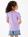 Pure Cotton Daisy Embroidered Top (2-7 Yrs)