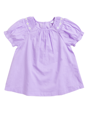 

Girls M&S Collection Pure Cotton Daisy Embroidered Top (2-7 Yrs) - Lilac, Lilac