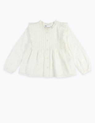 Cotton Frill Blouse (3 Months - 7 Years) | M&S