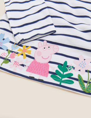 M&S Girls Pure Cotton Peppa Pig  Top (2-7 Yrs)