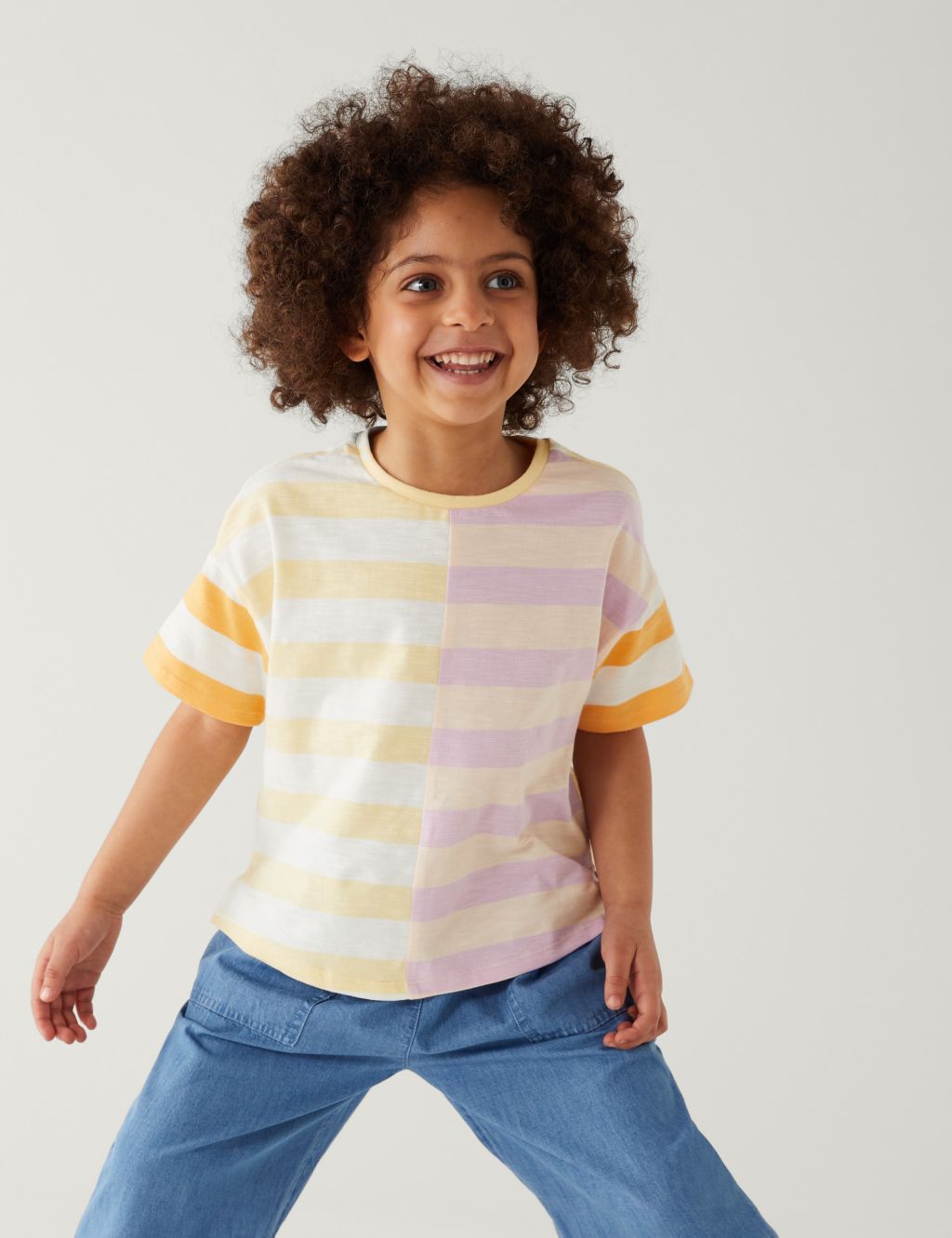 Pure Cotton Striped T-Shirt (2-8 Yrs) image 1