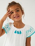 Pure Cotton Embroidered Top (2-7 Yrs)