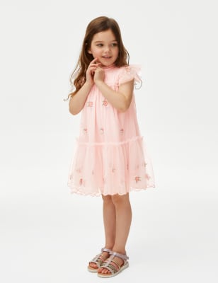 Floral Embroidery Dress (2-7 Yrs)