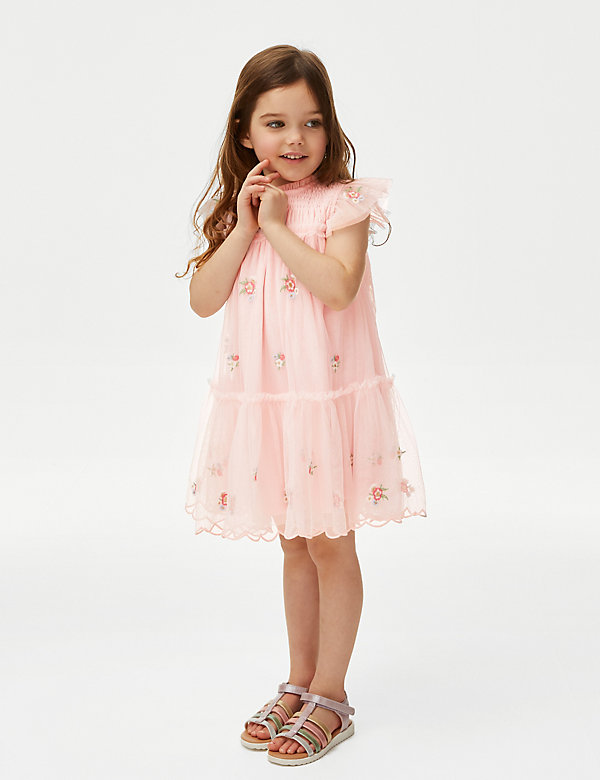 Floral Embroidery Dress (2-7 Yrs) - CA