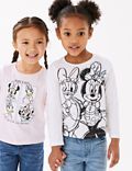 2pk Pure Cotton Minnie Mouse™ Tops (2-7 Yrs)