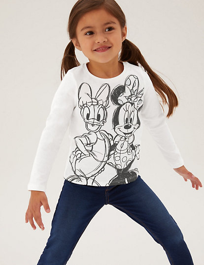 2pk Pure Cotton Minnie Mouse™ Tops (2-7 Yrs)