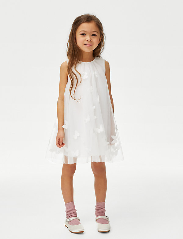 Butterfly Applique Dress (2-7 Yrs) - AT