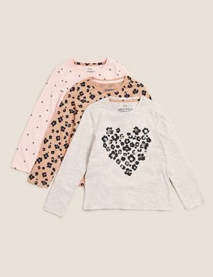 

Girls M&S Collection 3pk Cotton Rich Patterned Tops (2-7 Yrs) - Multi, Multi