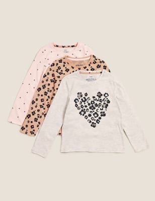 

M&S Collection 3er-Pack gemusterte Oberteile mit hohem Baumwollanteil (2-7 J.) - Multi, Multi