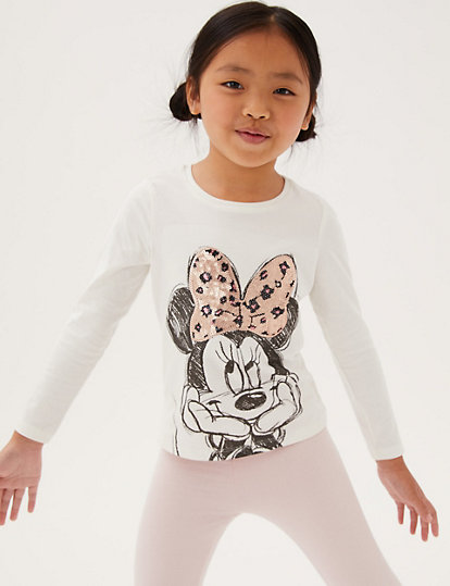 Pure Cotton Sequin Minnie Mouse™ Top (2-7 Yrs)