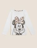 Pure Cotton Sequin Minnie Mouse™ Top (2-7 Yrs)