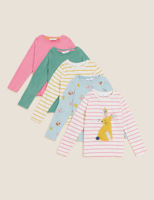 

M&S Collection 5er-Pack gemusterte Oberteile aus reiner Baumwolle (2-7 Jahre) - Multi, Multi