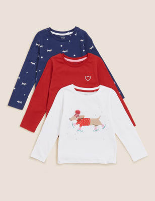 

Girls M&S Collection 3pk Pure Cotton Animal Tops (2-7 Yrs) - Multi, Multi